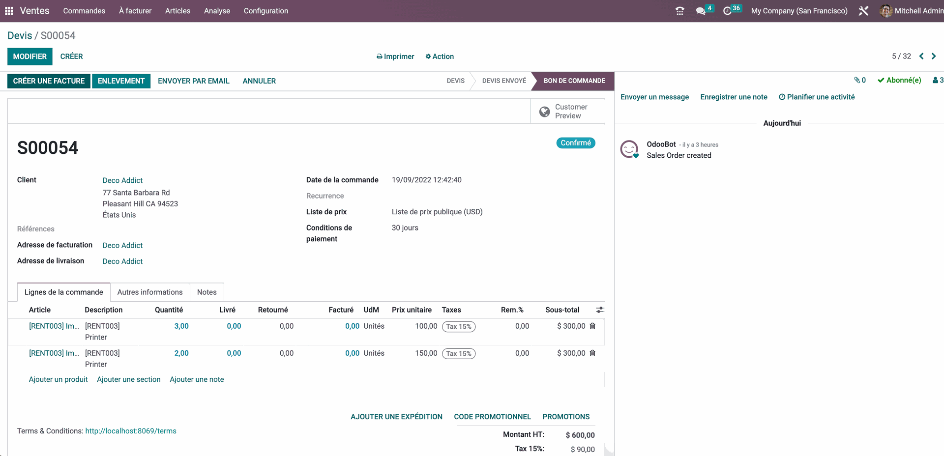 Génération automatique des factures avec Odoo