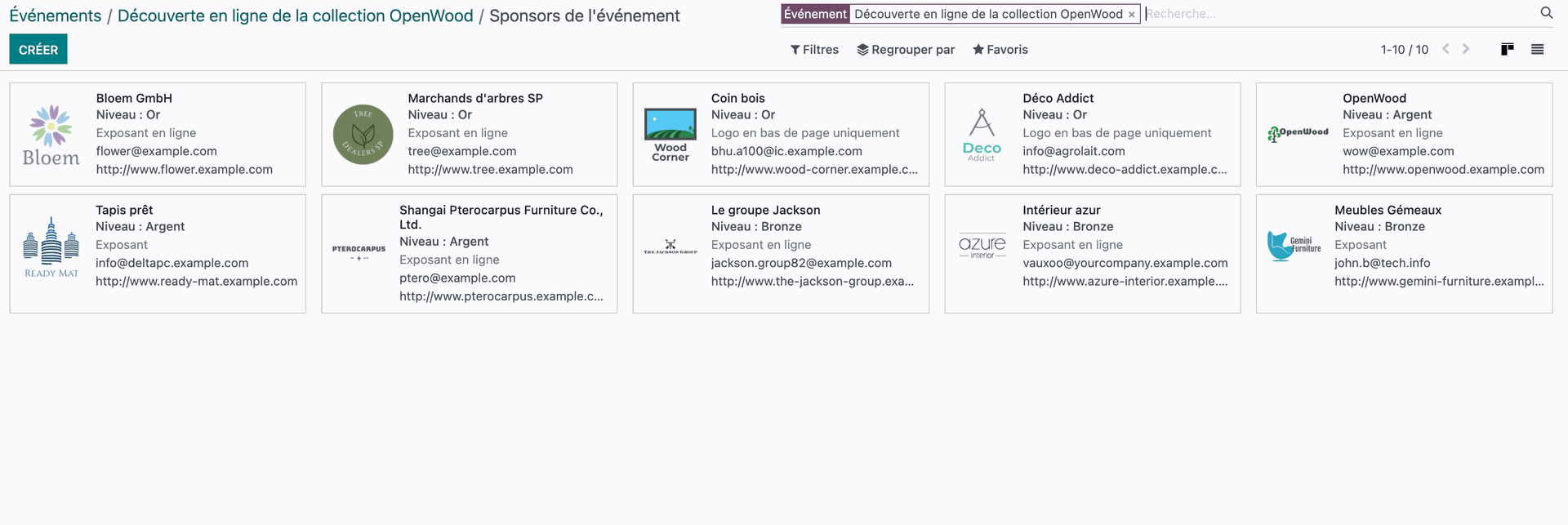 Gestion des sponsors Gestion des sponsors