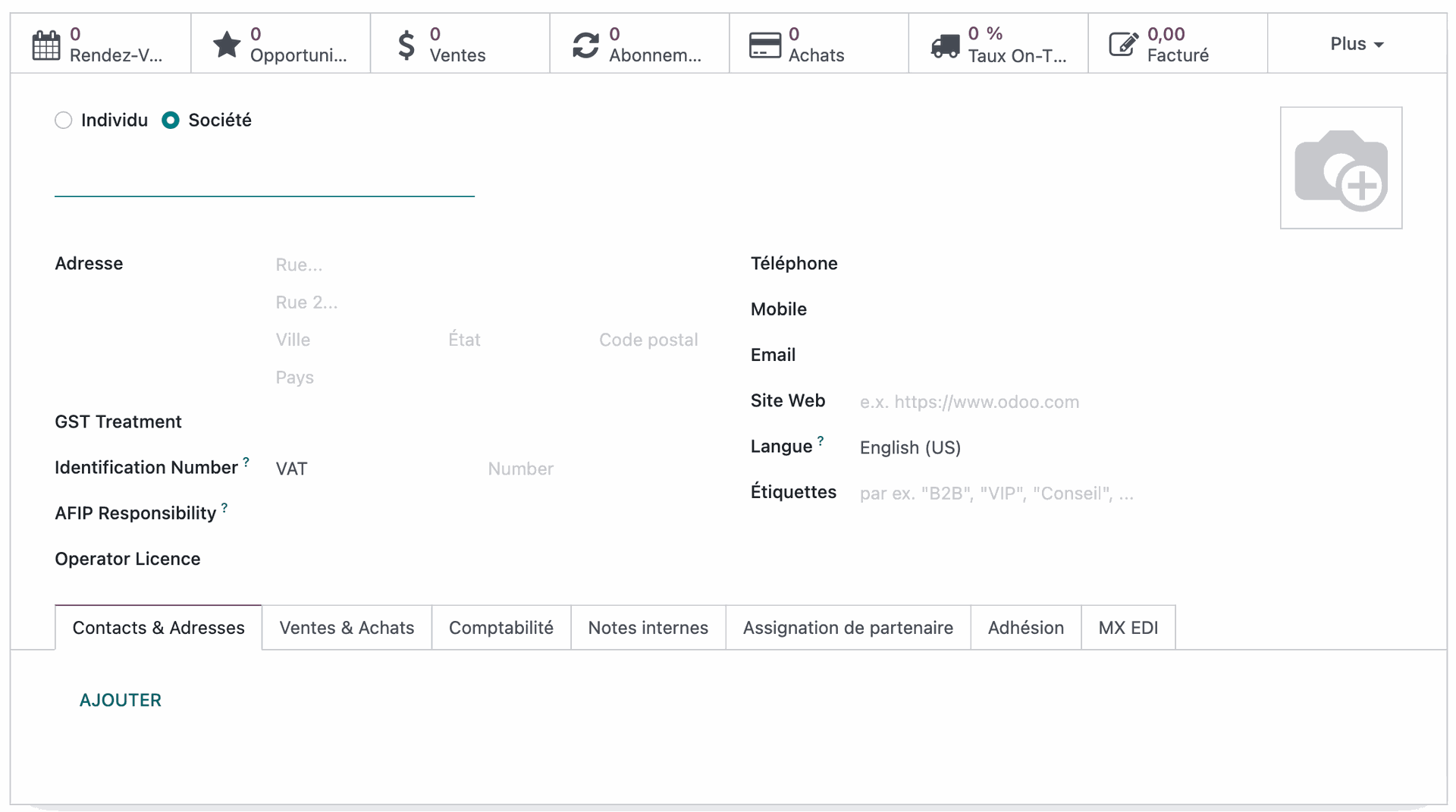 Fiche contact Société Fiche contact Société