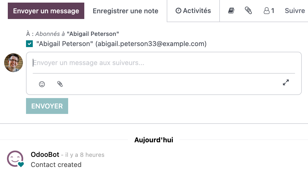 Échanges directs sur la fiche de contact