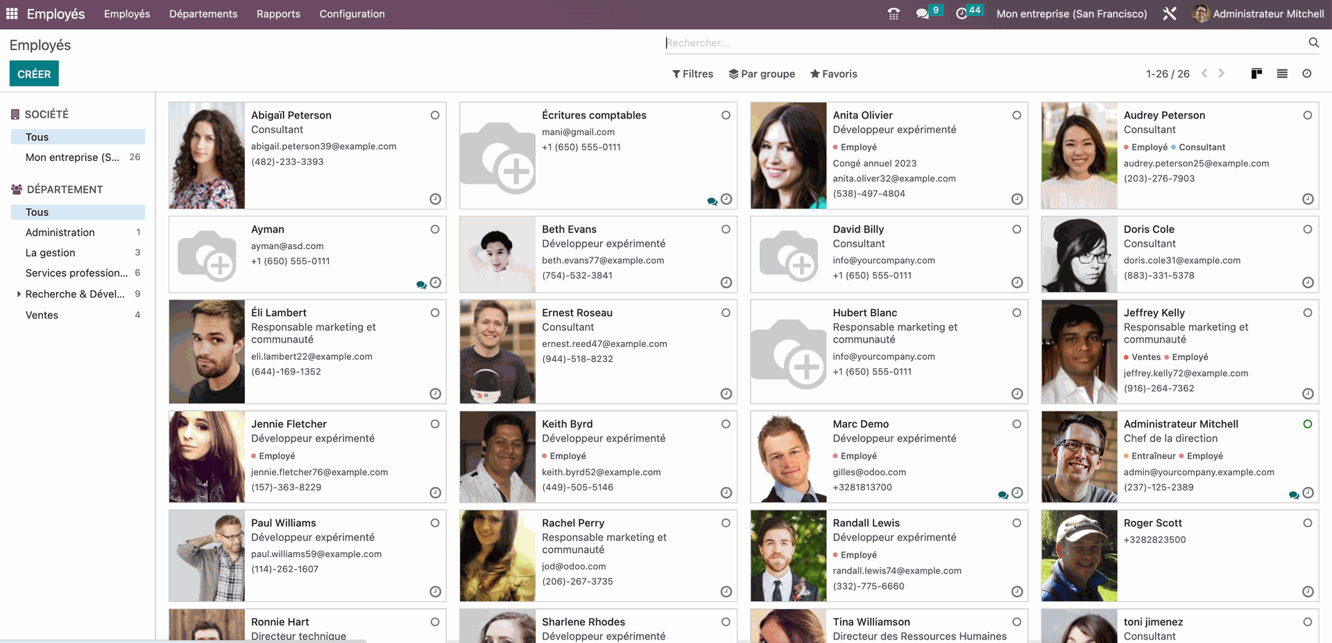Application Employés Odoo Application Employés Odoo